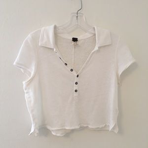 Free People Cropped White Shirt 🕊✨